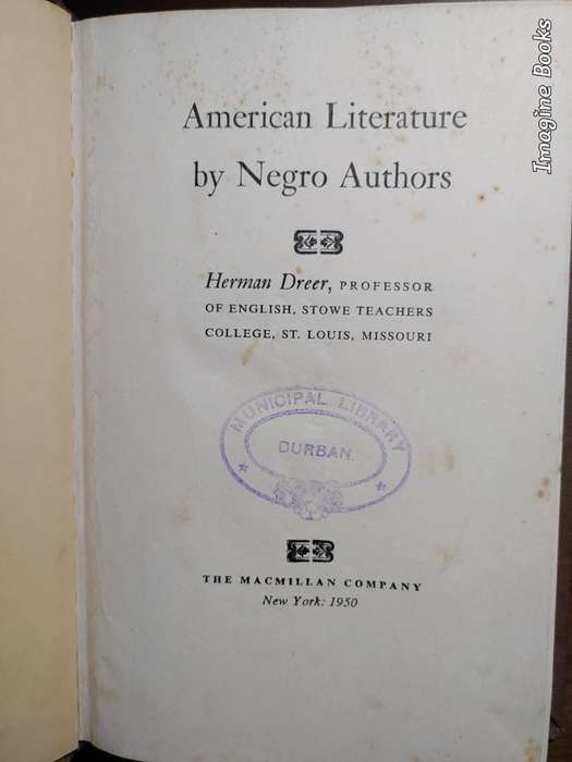 American Literature by Negro Authors