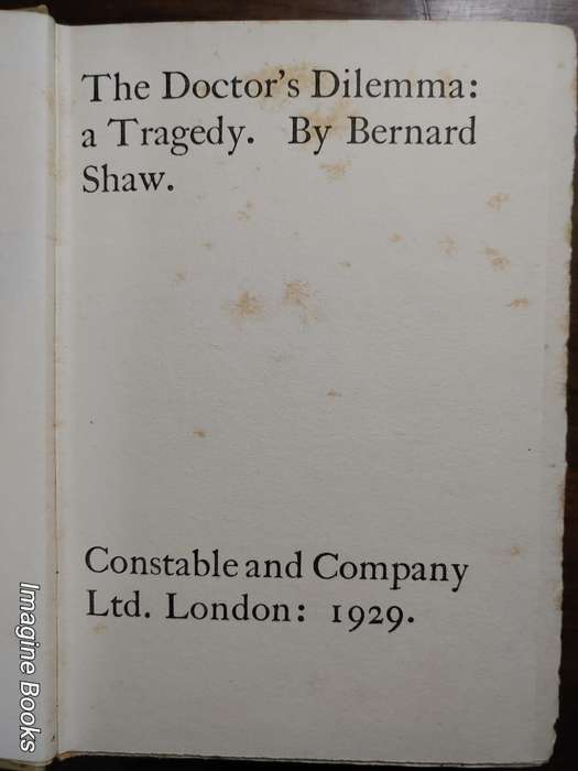 The Doctor's Dilemma - Bernard Shaw