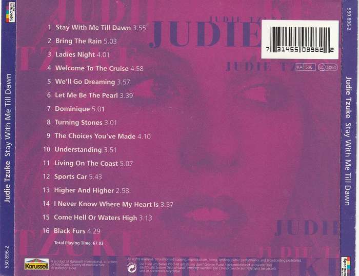 Judie Tzuke - Stay With Me Till Dawn CD Import