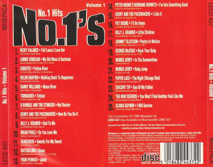 Various - No.1 Hits - Volume 1 CD Import