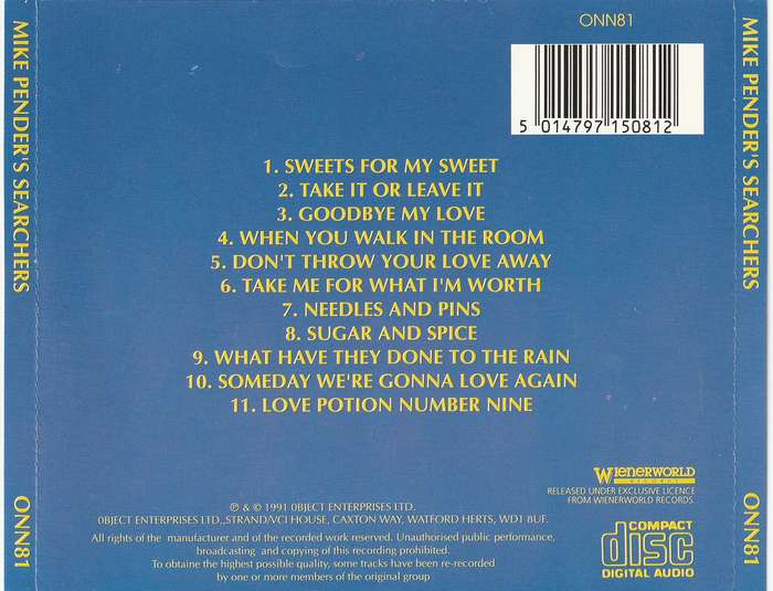 Mike Pender's Searchers - Mike Pender's Searchers CD Import