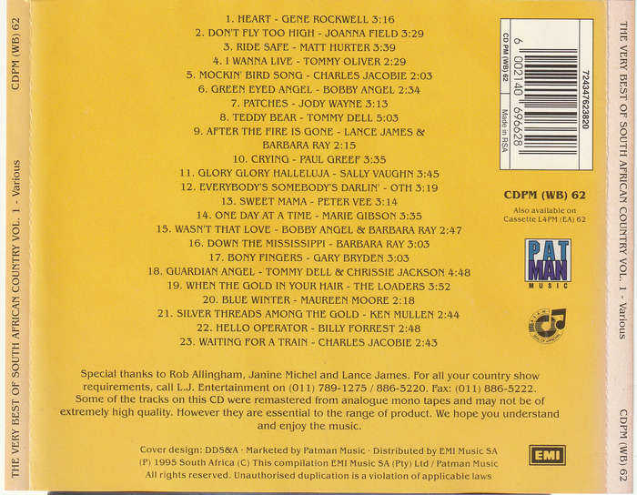 Various - Very Best of South African Country Volume 1 CD