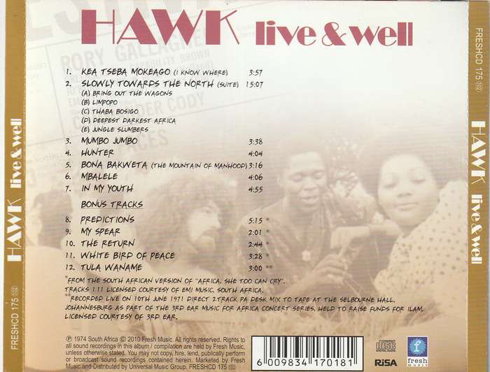 Hawk - Live & Well CD