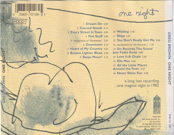 Greg Brown - One Night CD Import