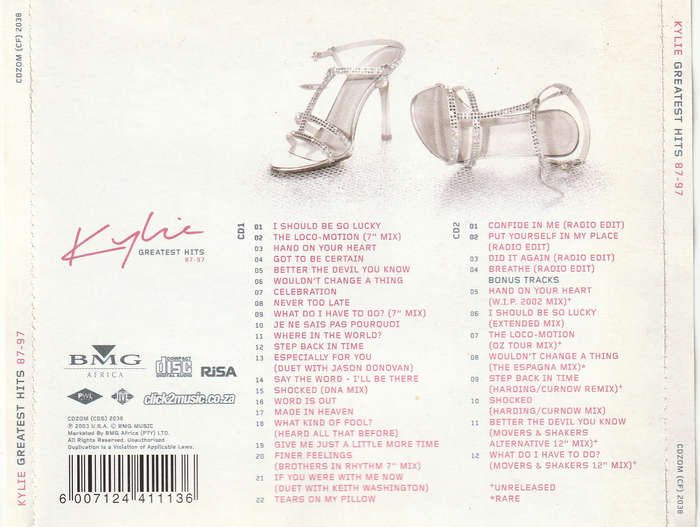 Kylie Minogue - Greatest Hits 87-97 Double CD