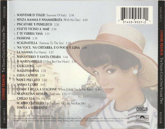 Connie Francis - Italian Collection Vol Two CD Import