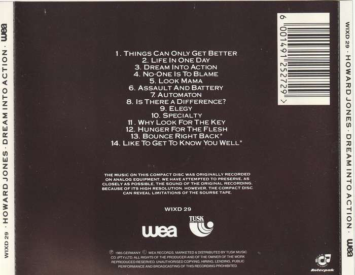 Howard Jones - Dream Into Action CD