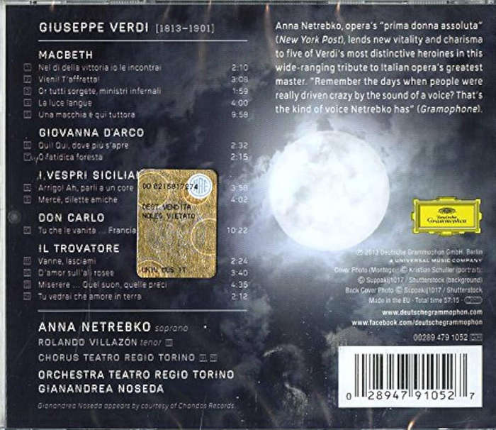 Anna Netrebko - Verdi CD Import Sealed