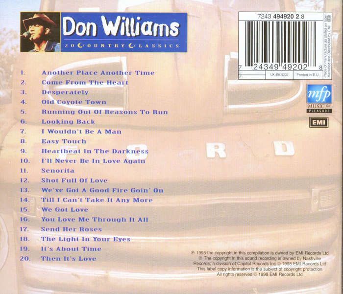 Don Williams - 20 Country Classics CD Import