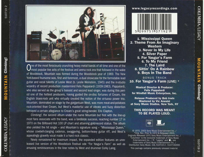 Mountain - Climbing! CD Import