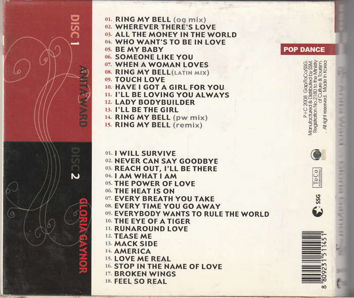 Anita Ward vs Gloria Gaynor Double CD Import