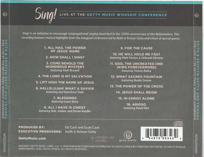 Keith & Kristyn Getty - Sing! Live at the Getty Music Worship Conference CD