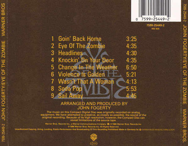 John Fogerty - Eye of the Zombie CD Import