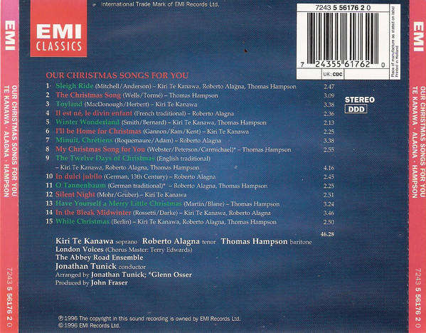 Roberto Alagna, Kiri Te Kanawa, Thomas Hampson - Our Christmas Songs For You CD Import