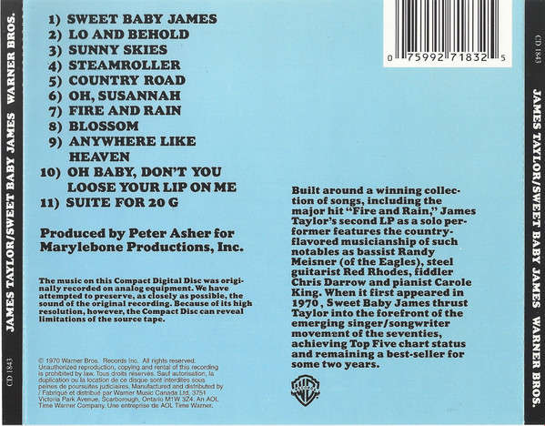 James Taylor - Sweet Baby James CD Import