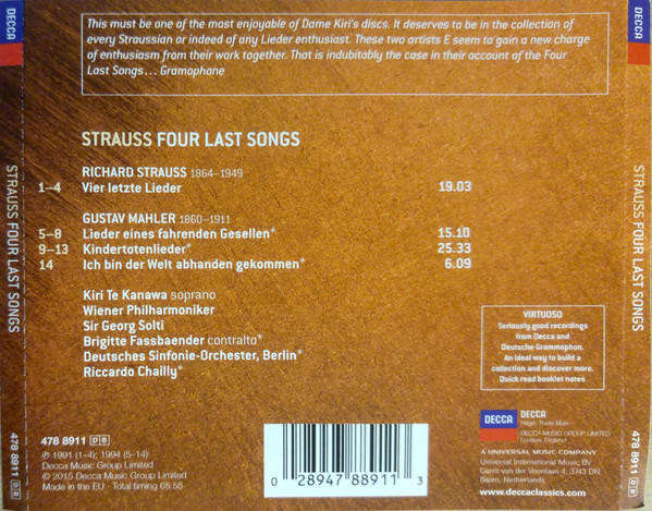 Strauss - Four Last Songs CD Import