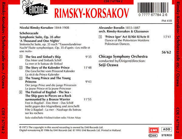 Rimsky-Korsakov - Polovtsian Dances CD Import Sealed