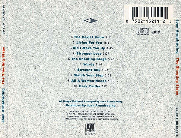 Joan Armatrading - The Shouting Stage CD Import
