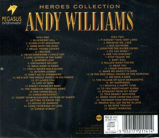 Andy Williams  Heroes Collection Double CD Import