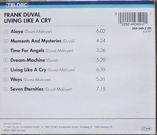Frank Duval - Living Like a Cry CD Import
