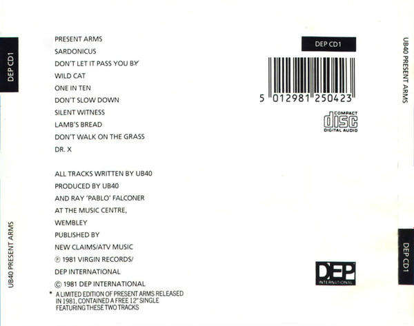 UB40 - Present Arms CD Import