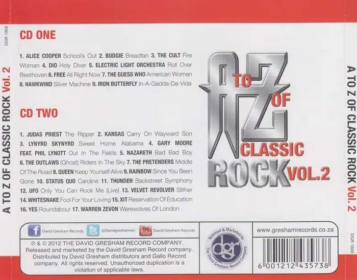 Various - A To Z of Classic Rock Vol. 2 Double CD