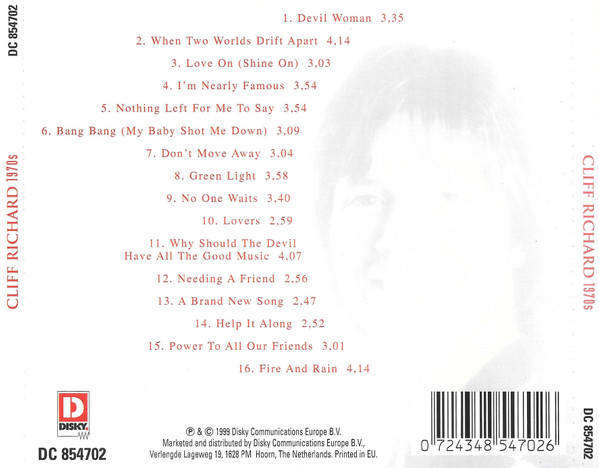 Cliff Richard - 1970s CD Import