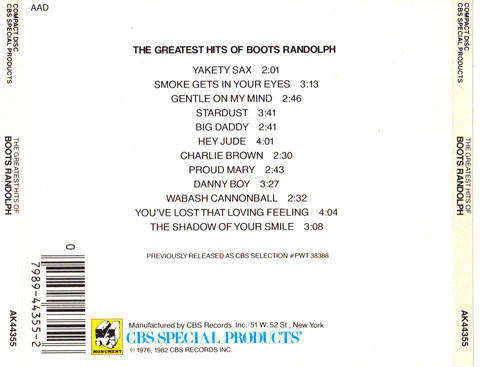 Boots' Randolph - Greatest Hits of CD Import
