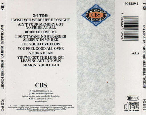 Ray Charles - Wish You Were Here Tonight CD Import