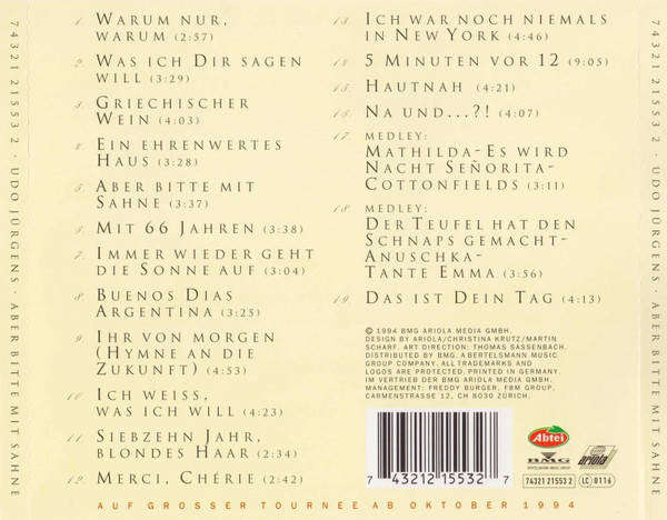 Udo Jürgens - Aber Bitte Mit Sahne (Seine Großen Erfolge) CD Import