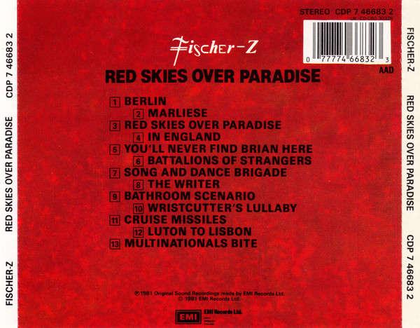 Fischer-Z - Red Skies Over Paradise CD Import