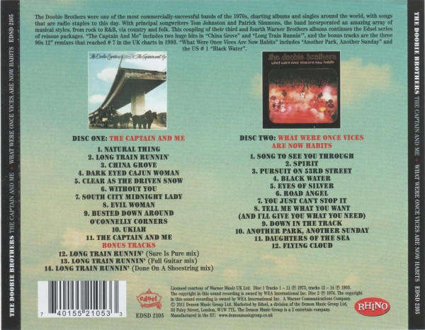 Doobie Brothers - The Captain And Me / What Were Once Vices Are Now Habits Double CD Import