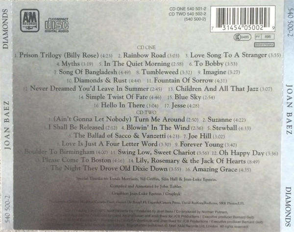 Joan Baez - Diamonds Double CD Import