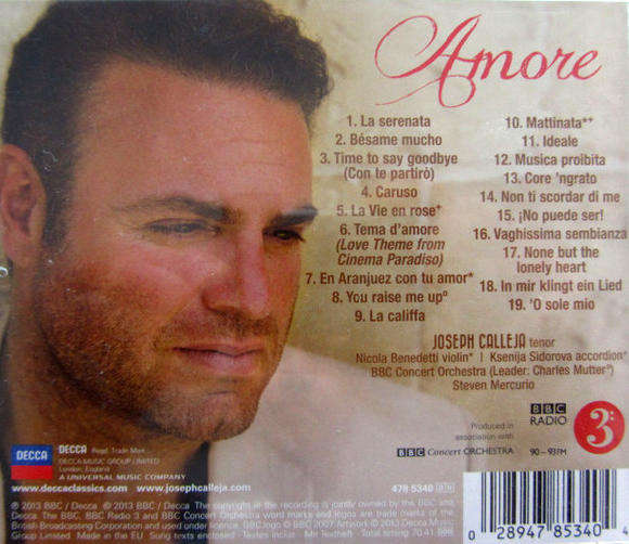 Joseph Calleja - Amore CD Import Sealed