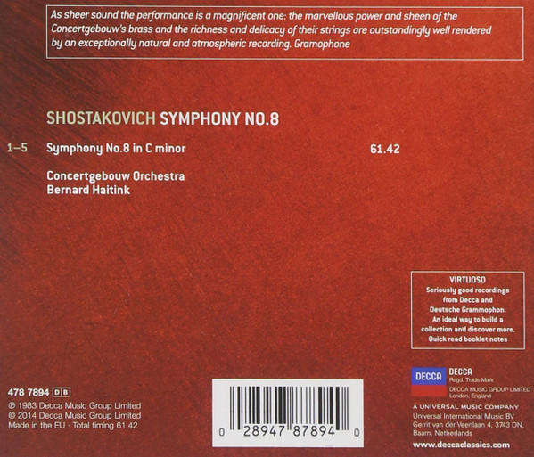 Shostakovich - Symphony No.8 CD Import Sealed