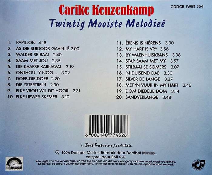 Carike Keuzenkamp - Twintig Mooiste Melodieë CD
