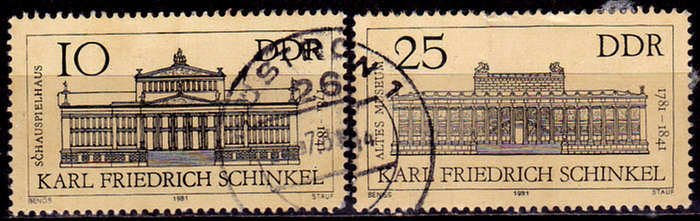 GERMANY DDR 1981, 23 June. 200th ANNIV BIRTH KF SCHINKEL, set, UH, CV +/-R 20.00 view scans