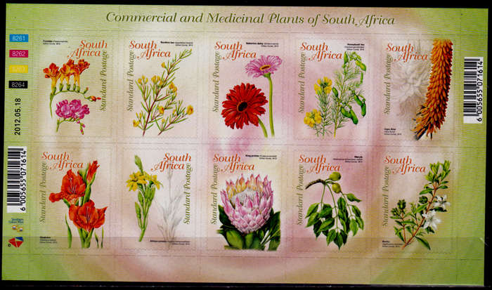 RSA 2012, 18 May. COMMERCIAL AND MEDICINAL PLANTS, sheetlet, MNH, CV R 300.00 view scans