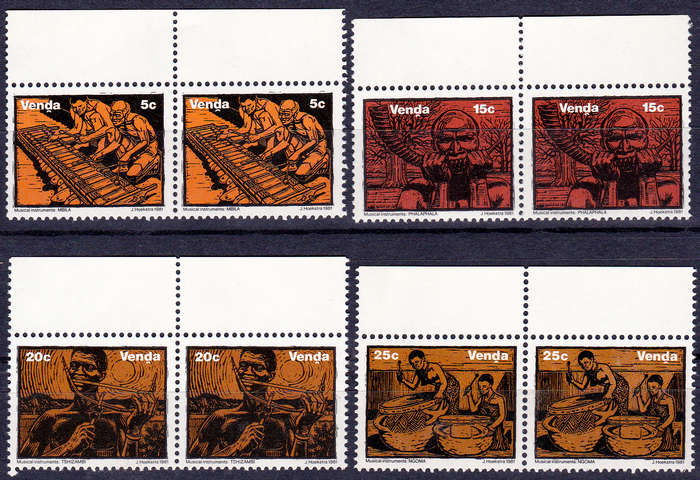 VENDA 1981, 13 Nov. MUSICAL INSTRUMENTS, set pairs, MNH, CV R 20.00 view scans