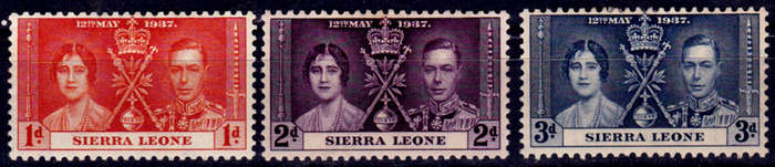 SIERRA LEONE 1937, 12 May. CORONATION of KGVI and QE, set, MH, CV+/- R 40.00 view scans