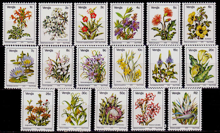 VENDA 1979, 13 Sept. FLOWERS 1st DEFINITIVE ISSUE, set, MNH, CV R 29.00 view scans