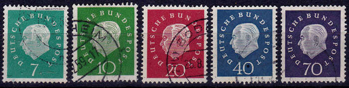 GERMANY 1959, 31 Jan. PROFESSOR DR TH HEUSS, set, UH, CV +/-R 50.00 view scans