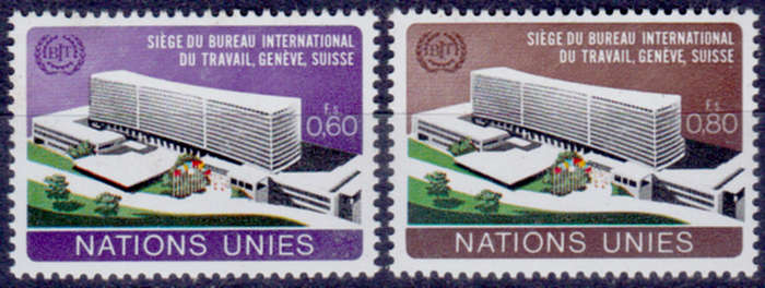 UN GENEVA 1974, 11 Jan. NEW ILO BUILDING, set, MNH, CV +/-R 30.00 view scan