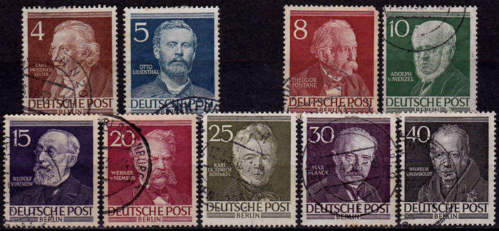 GERMANY BERLIN 1952. FAMOUS MEN FROM BERLIN, short set, UH, CV +/-R 800.00 view scans