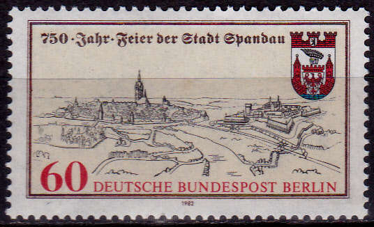 GERMANY BERLIN 1982, 18 Feb. 750th ANNIV OF SPANDAU, single, MNH, CV +/-R 30.00 view scans