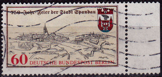 GERMANY BERLIN 1982, 18 Feb. 750th ANNIV OF SPANDAU, single, UH, CV +/-R 20.00 view scans
