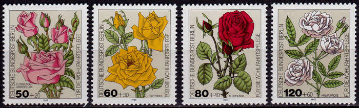 GERMANY BERLIN 1982, 14 Oct. CHARITY STAMPS ROSES, set, MNH, CV +/-R 100.00 view scans