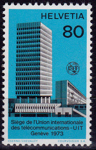 SWITZERLAND ITU 1973, 30 Aug. ITU HQ GENEVA, single, MNH, CV +/-R 15.00 view scans