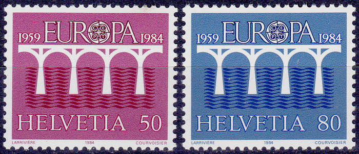 SWITZERLAND 1984, 2 May. EUROPA STAMPS, set, MNH, CV +/-R 35.00 view scans