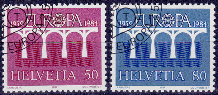 SWITZERLAND 1984, 2 May. EUROPA STAMPS, set, CTO, CV +/-R ?? view scans